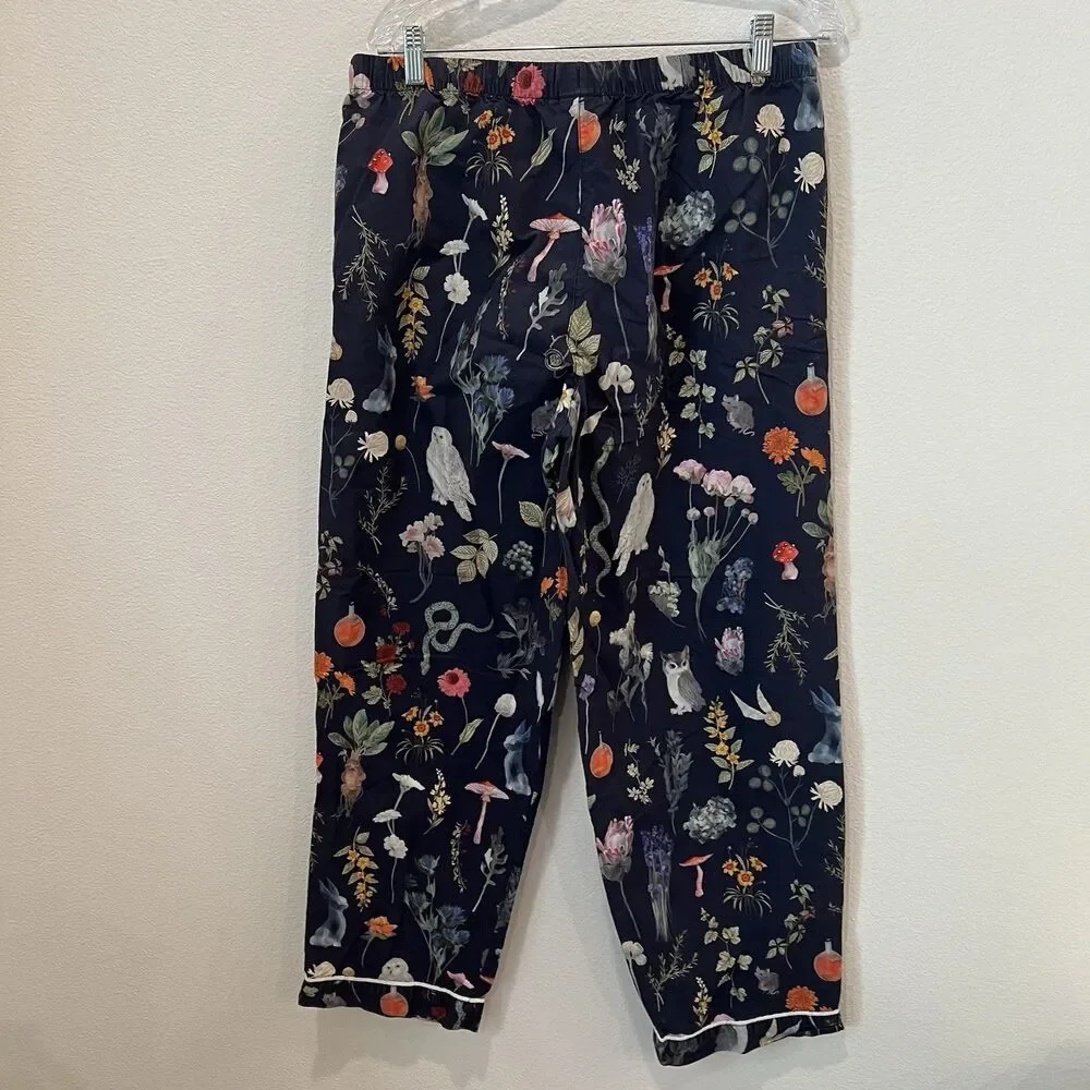 Pottery Barn Teen HARRY POTTER Herbology 2 Pc Cotton Pajamas  Owls Magic Size M